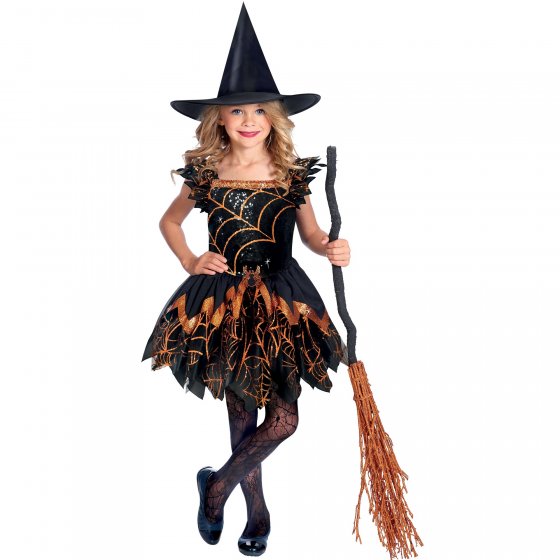 COSTUME SPOOKY SPIDER WITCH GIRLS 6-8 YEARS