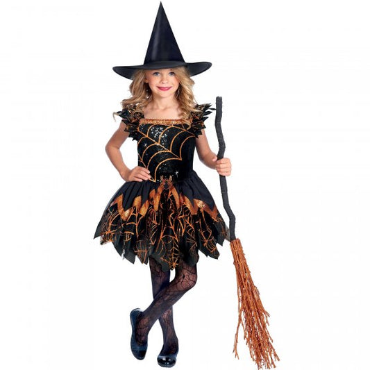 COSTUME SPOOKY SPIDER WITCH GIRLS 6-8 YEARS