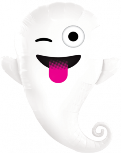 Halloween Emoticon Ghost Foil Super Shape Balloon (86 cm)