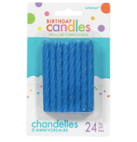 Blue Sprial 24 Pack Candles