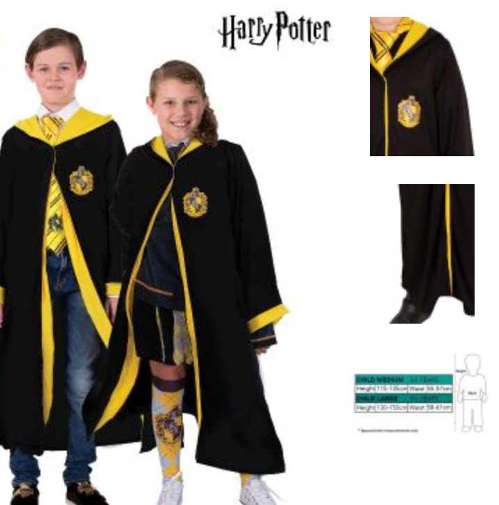 HARRY POTTER HUFFLEPUFF ROBE 6+ YEARS