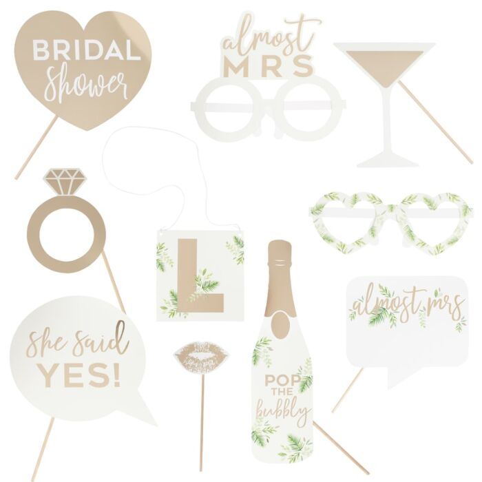 GOLD FOILED PHOTO BOOTH HEN PARTY PROPS