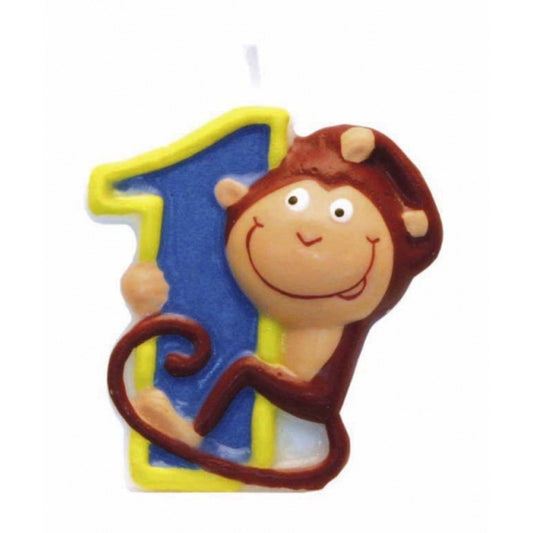 SAFARI MONKEY NUMBER 1 CANDLE