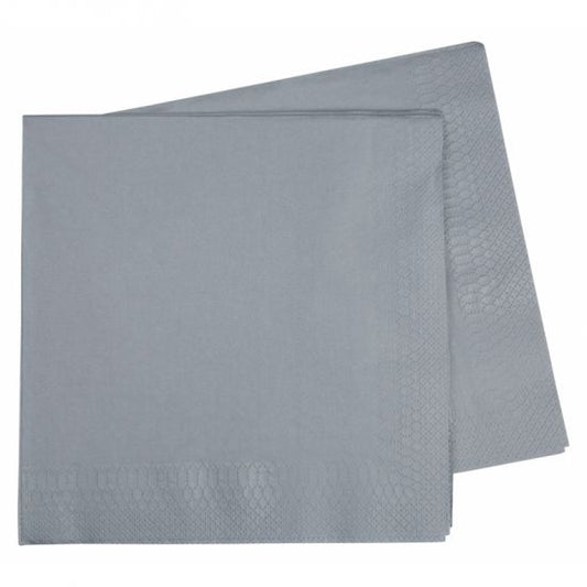 SILVER DINNER NAPKINS 40PK