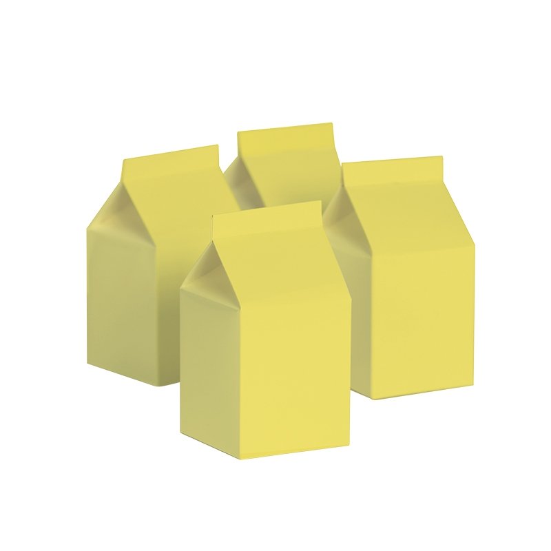 FS PASTEL YELLOW MILK BOX PARTY FAVOURS (PACK OF 10)