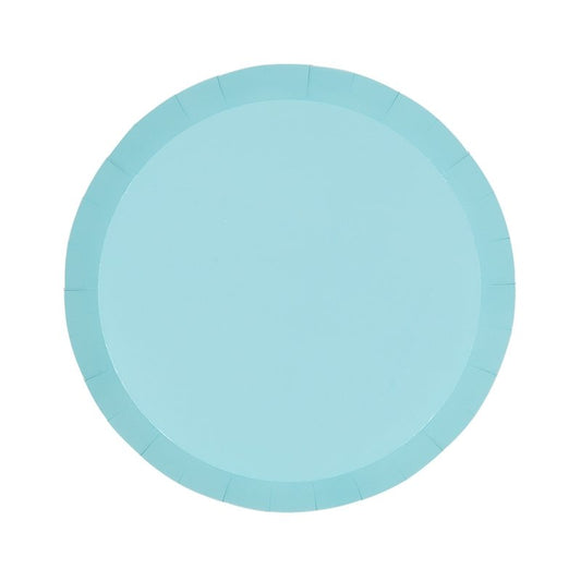 FS PAPER ROUND SNACK PLATE 7" PASTEL BLUE 10PK