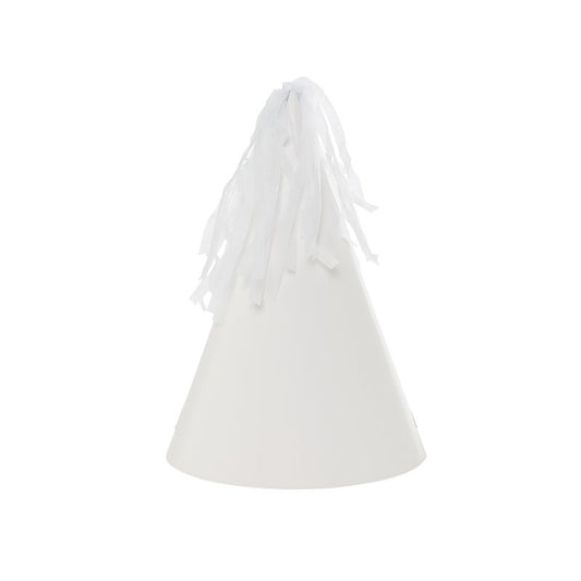 FS PARTY HAT WITH TASSEL TOPPER WHITE 10PK