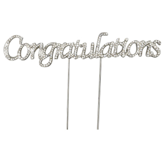 CONGRATULATIONS DIAMANTÉ CAKE TOPPER