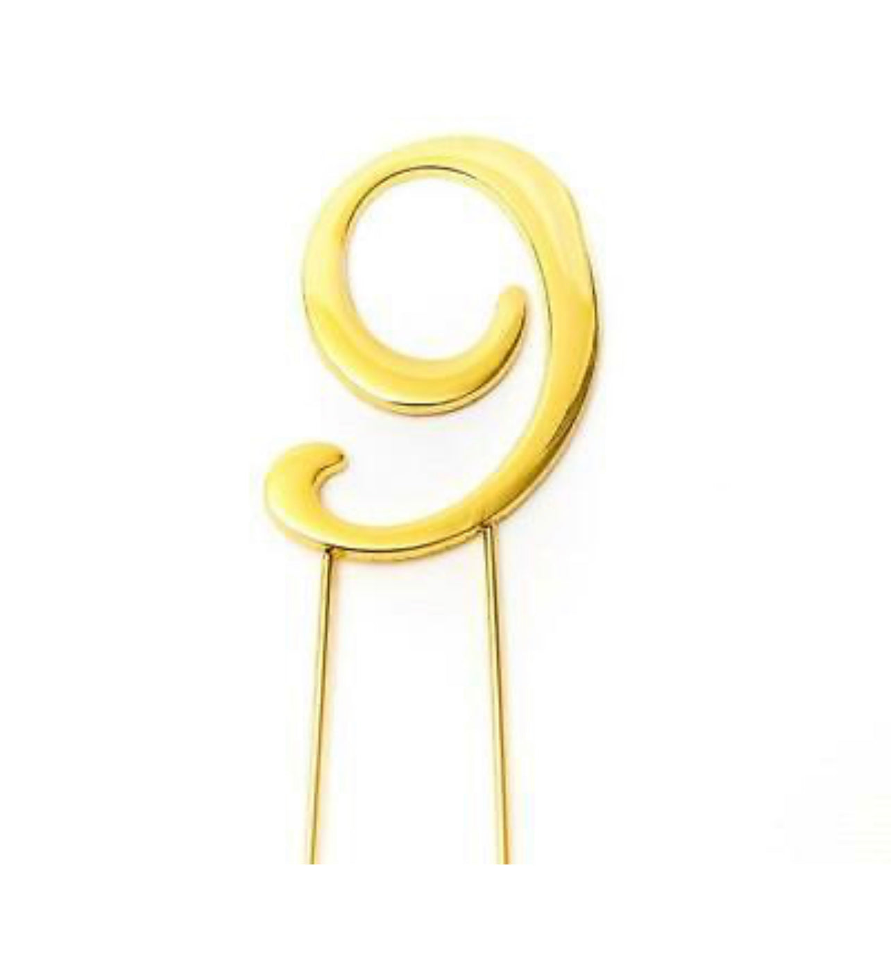 GOLD NUMBER 9 CAKE TOPPER