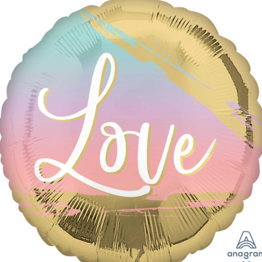 “Love” Gold + Pastel circle standard foil