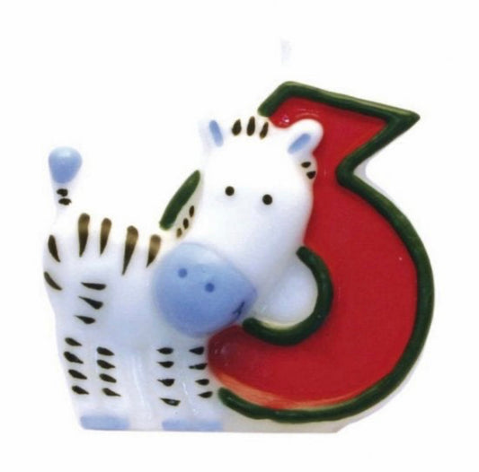 SAFARI ZEBRA NUMBER 6CANDLE