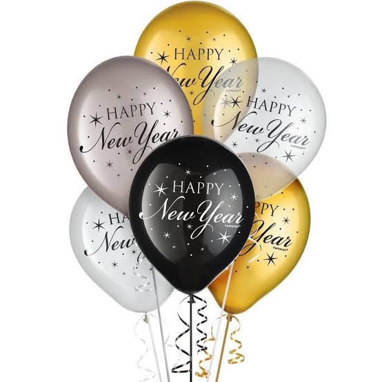 HAPPY NEW YEAR SPARKLES PK15 LATEX BALLOONS