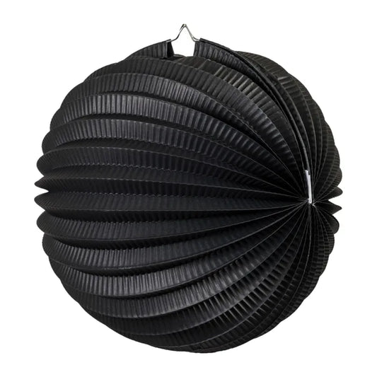 BLACK ACCORDION PAPER LANTERN 25CM