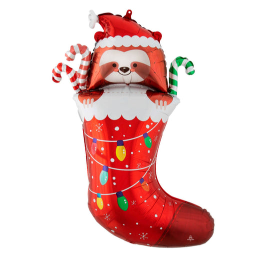 CHRISTMAS SLOTH STOCKING SUPERSHAPE