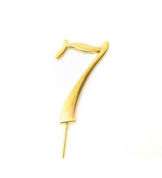 GOLD NUMBER 7 CAKE TOPPER
