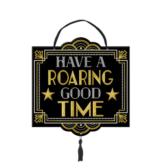 GLITTER HOLLYWOOD ROARING GOOD TIME SIGN