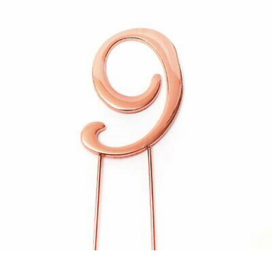 ROSE GOLD NUMBER 9 CAKE TOPPER
