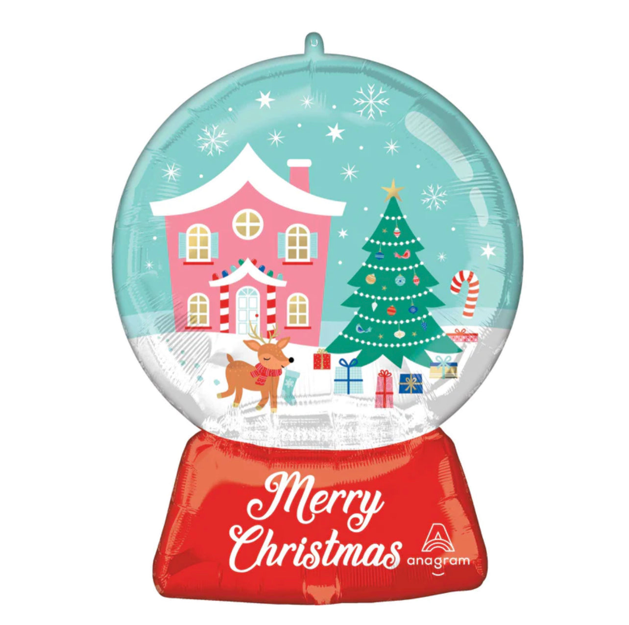 NOSTALGIC MERRY CHRISTMAS WONDERLAND SNOW GLOBE SUPERSHAPE FOIL BALLOON