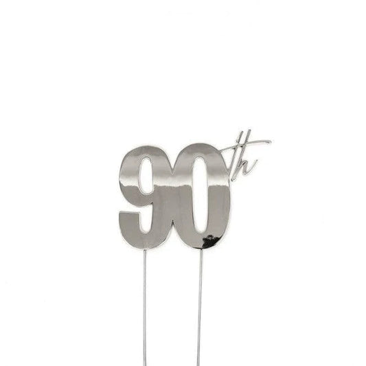 90TH SILVER CAKE TOPPER