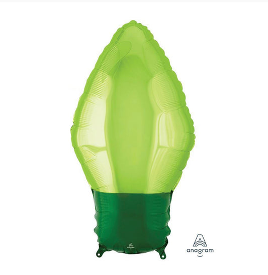 GREEN CHRISTMAS LIGHT BULB FOIL BALLOON