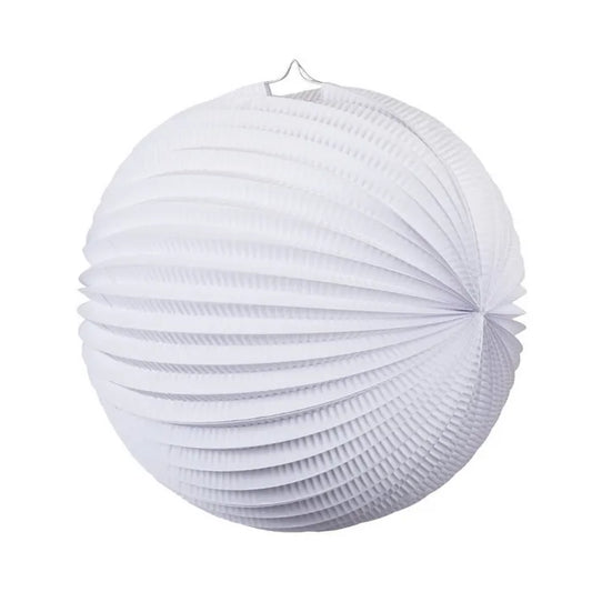 WHITE ACCORDION PAPER LANTERN 25CM