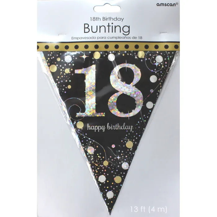 SPARKLING CELEBRATION 18TH BIRTHDAY FLAG BANNER