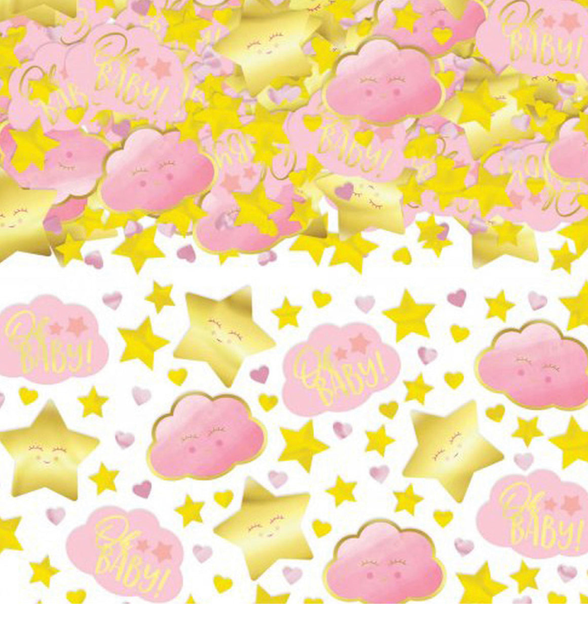 Oh Baby Girl Metallic Gold & Pink Decorating Confetti