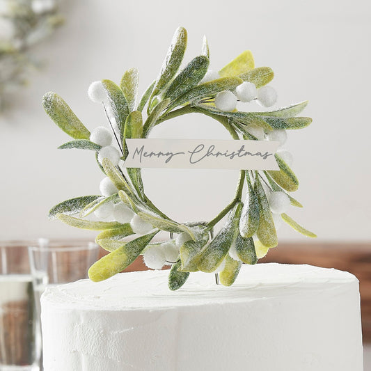 CHRISTMAS MISTLETOE CAKE TOPPER