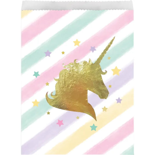 UNICORN SPARKLE PAPER LOLLY / TREAT BAGS (PACK OF 10)