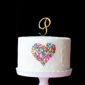 GOLD LETTER P CAKE TOPPER