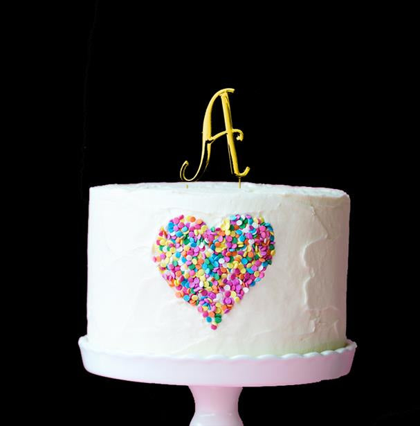 GOLD LETTER A CAKE TOPPER