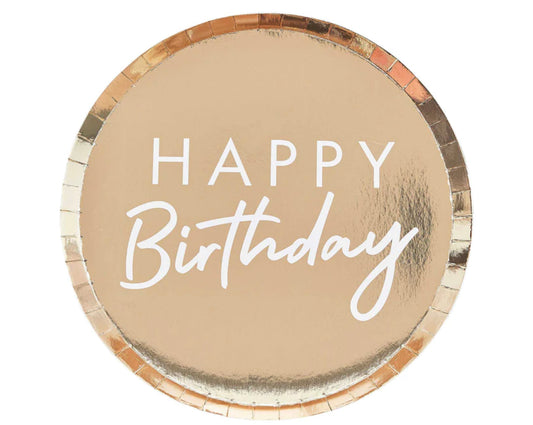 Mix It Up Gold Foiled Happy Birthday Plates