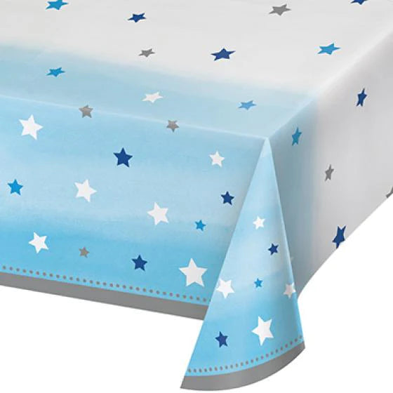 ONE LITTLE STAR BOTS 1ST BIRTHDAY TABLE COVER