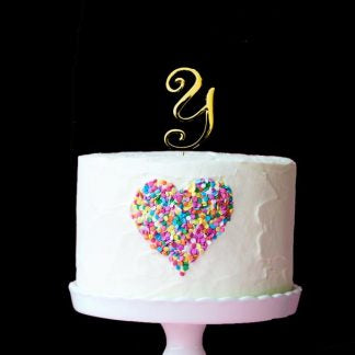 GOLD LETTER Y CAKE TOPPER