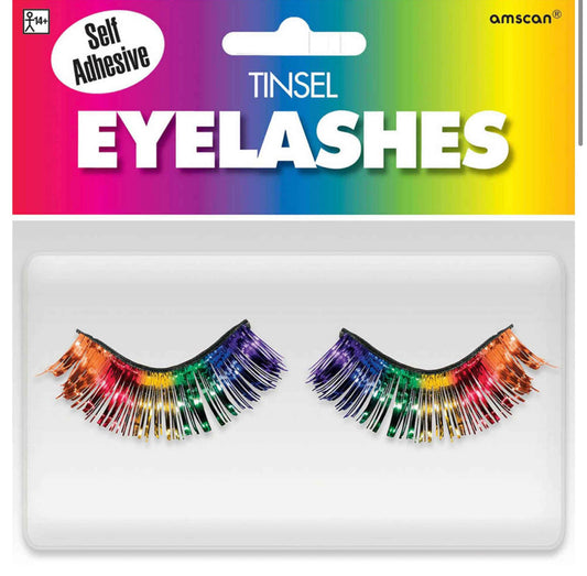 TEAM SPIRIT RAINBOW TINSEL EYELASHES