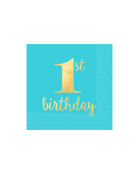 1ST BIRTHDAY BOY SMALL  PAPER NAPKINS (PACK OF 16)