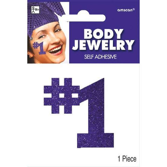 PURPLE NUMBER 1 BODY JEWELRY