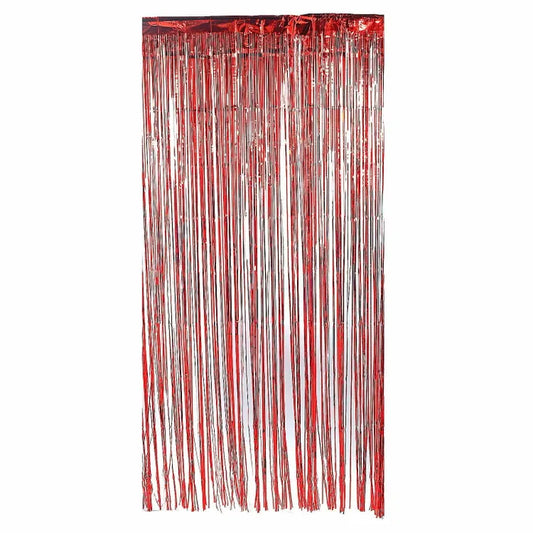 METALLIC RED FOIL CURTAIN 91.4CM X 2.43M