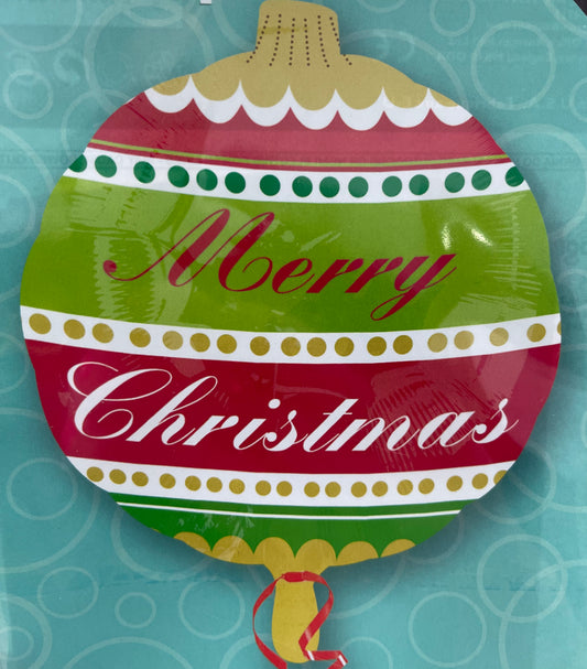 MERRY CHRISTMAS BAUBLE FOIL BALLOON