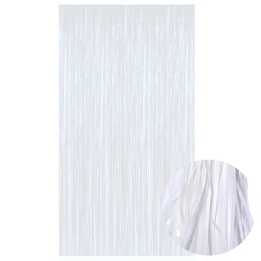 METALLIC WHITE DOOR CURTAIN 90CM X 200CM