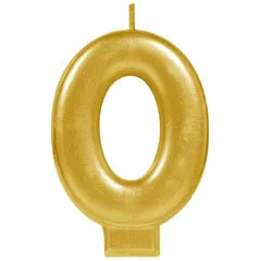 METALLIC GOLD NUMBER 0 CANDLE