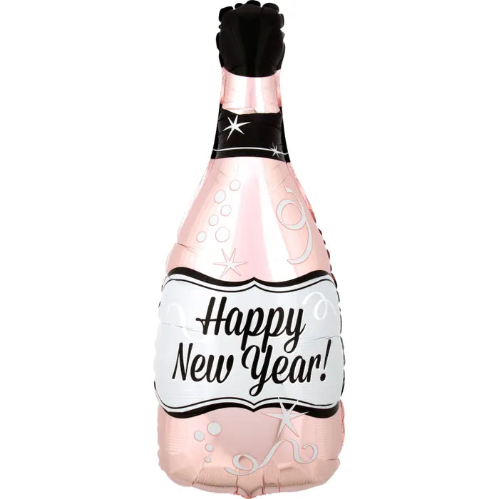 NEW YEAR ROSE GOLD CHAMPAGNE BOTTLE BALLOON 66CM