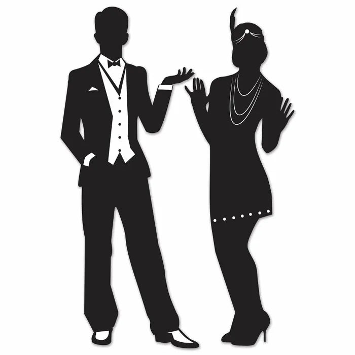 GANGSTER 20'S SILHOUETTES CUTOUT DECORATIONS (SET OF 2)