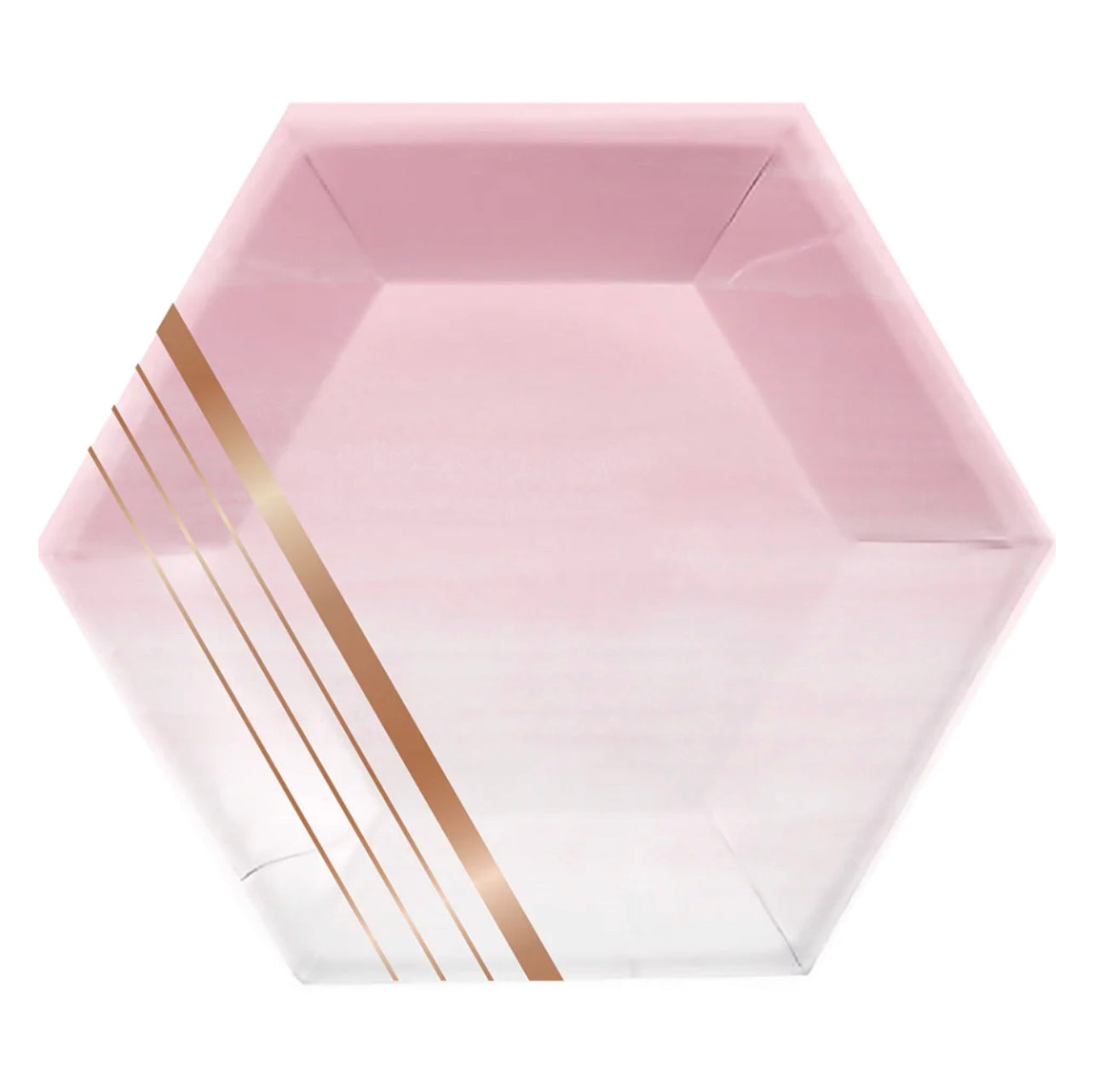 ROSE ALL DAY ROSE GOLD FOIL STRIPES HEXAGONAL PLATES