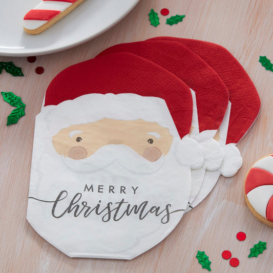 SANTA SHAPED PAPER NAPKINS