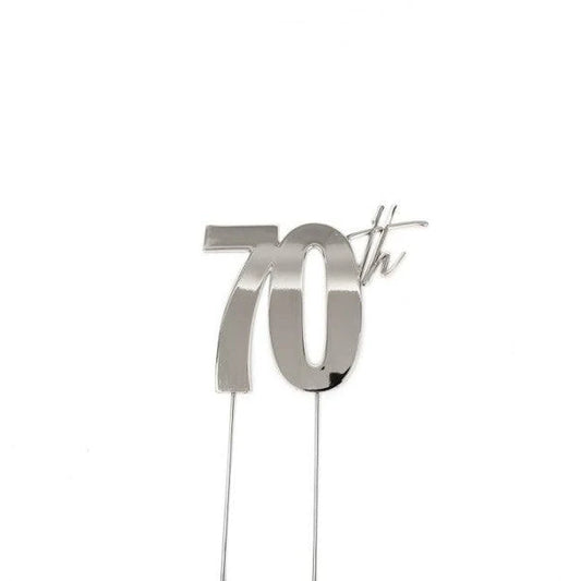 70TH SILVER CAKE TOPPER