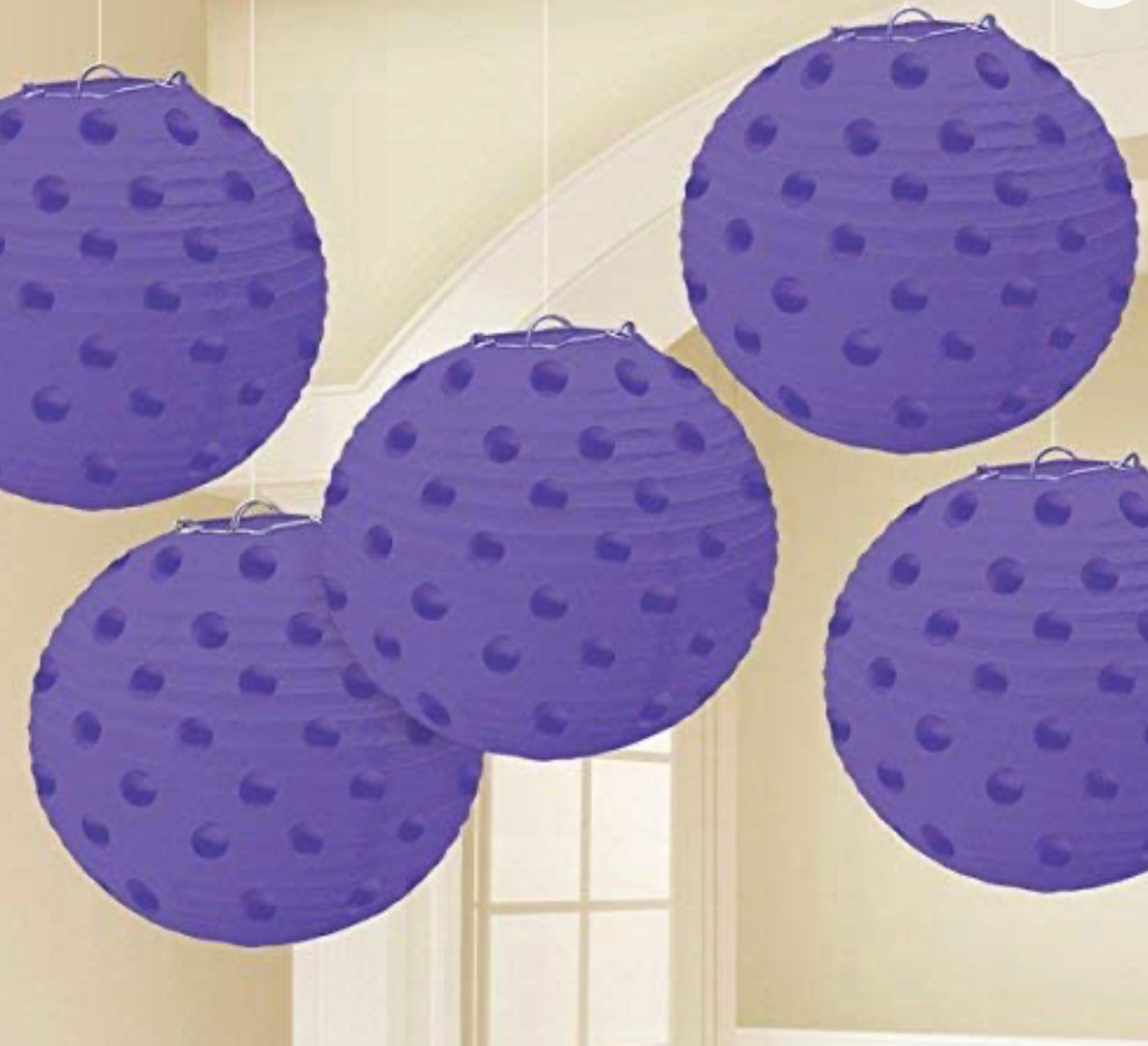 MINI PAPER PAPER LANTERNS 5PK - PURPLE