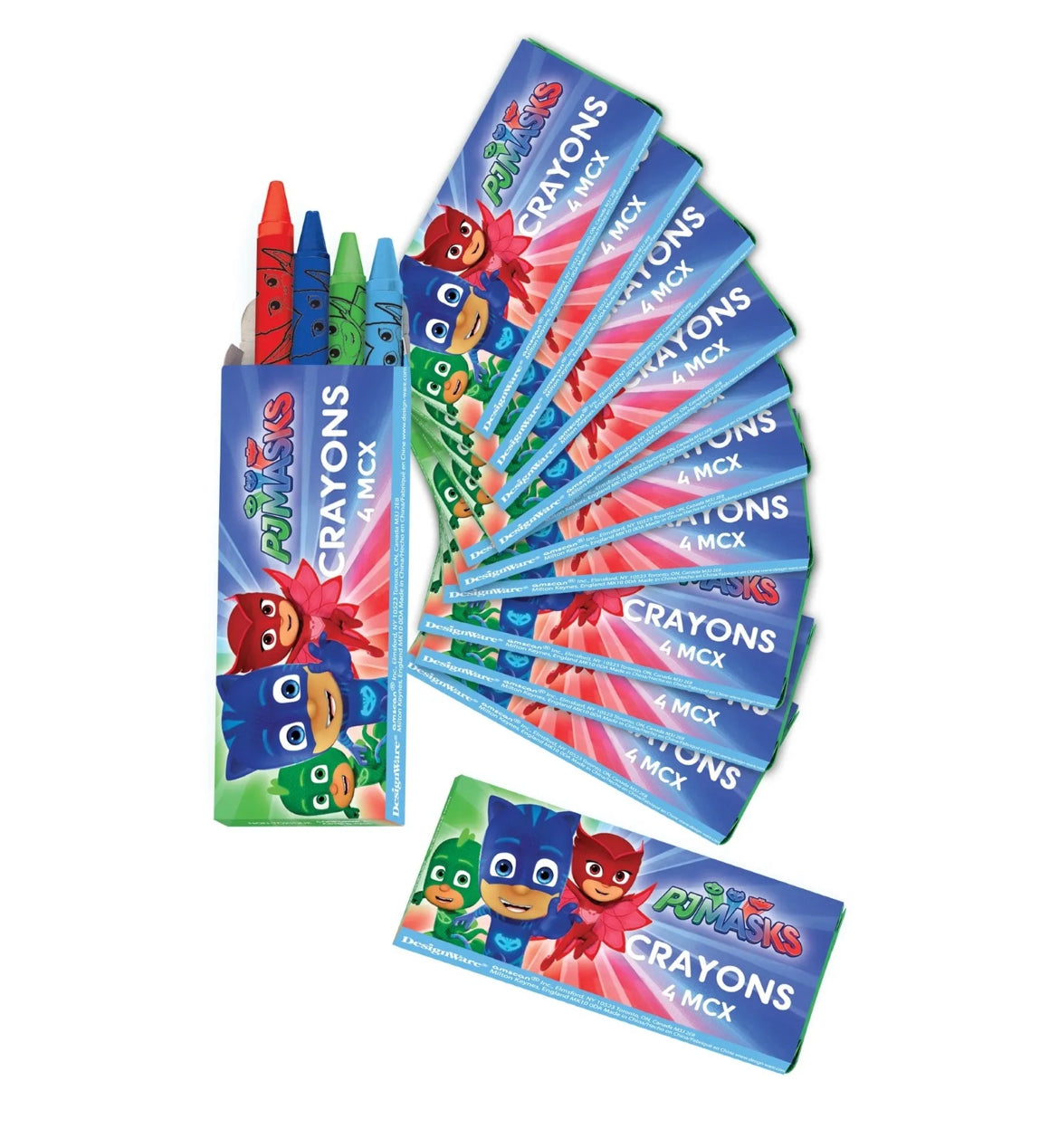 Pack of 12 PJ Masks Mini Crayons.