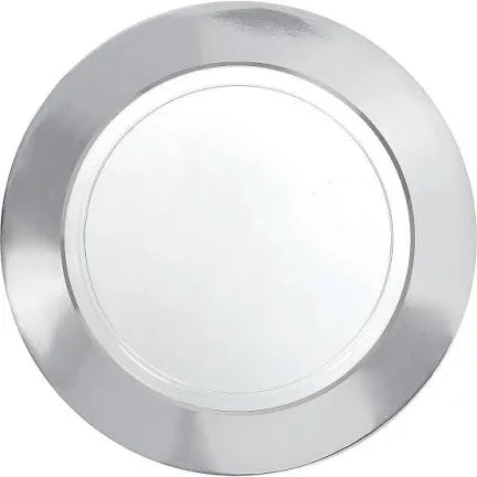 PREMIUM PLASTIC SILVER DINNER PLATES