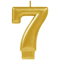 METALLIC GOLD NUMBER 7 CANDLE
